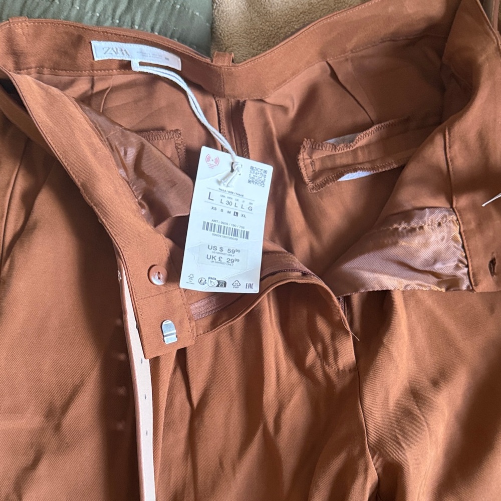 Zara women’s Rust/Terracotta Chinos - Tailored Casual